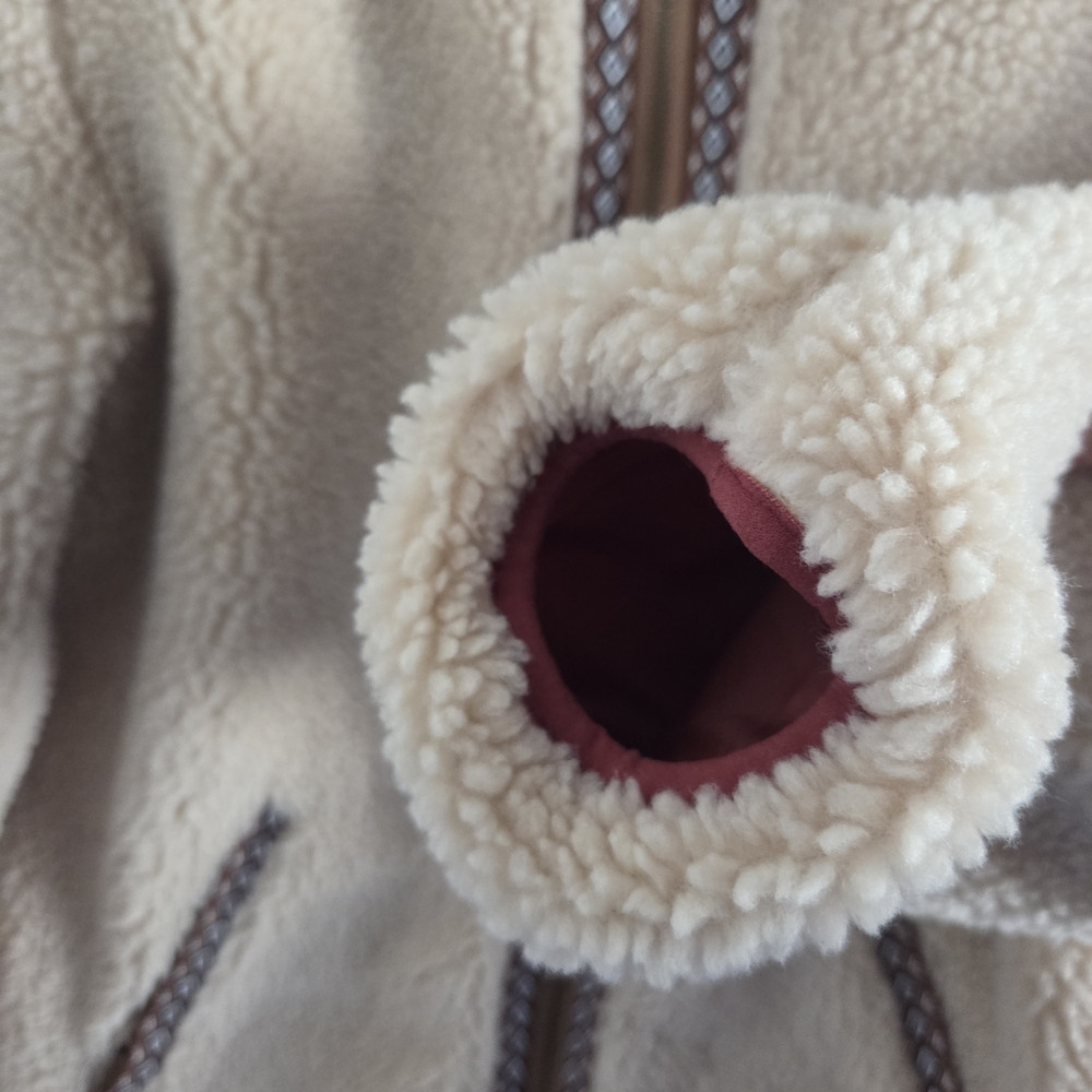 Faherty Cream Teddy Jacket With Patterned Trim - image 7